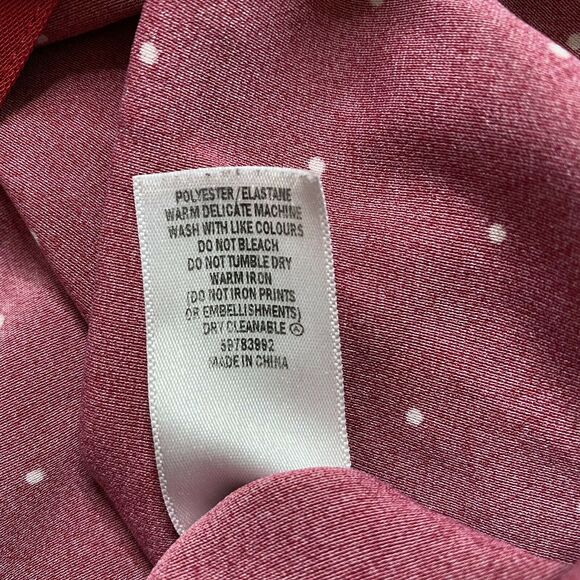 DANNI MINOGUE Red Polka Dot 3/4 Sleeve Blouse Size 2 Petite Pinup Stretch - Picture 6 of 11